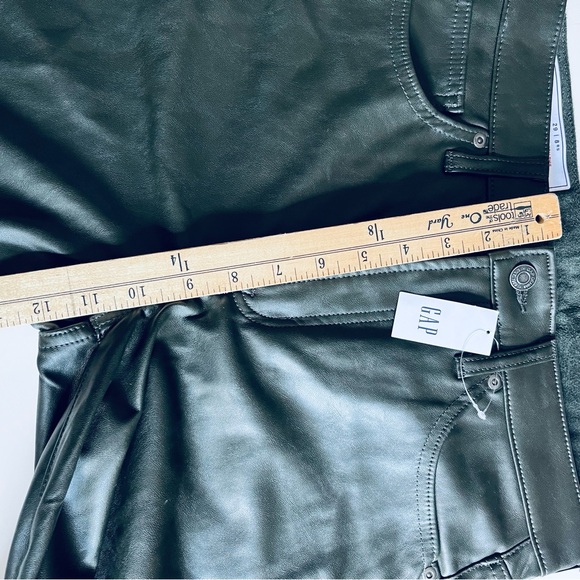 GAP NWT green vegan leather pants size 29/8 - Picture 6 of 11